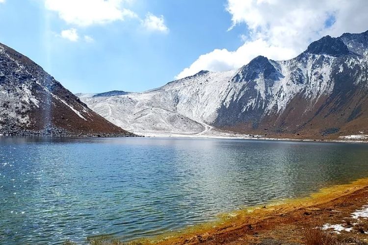 Nevado de toluca volcano with lake